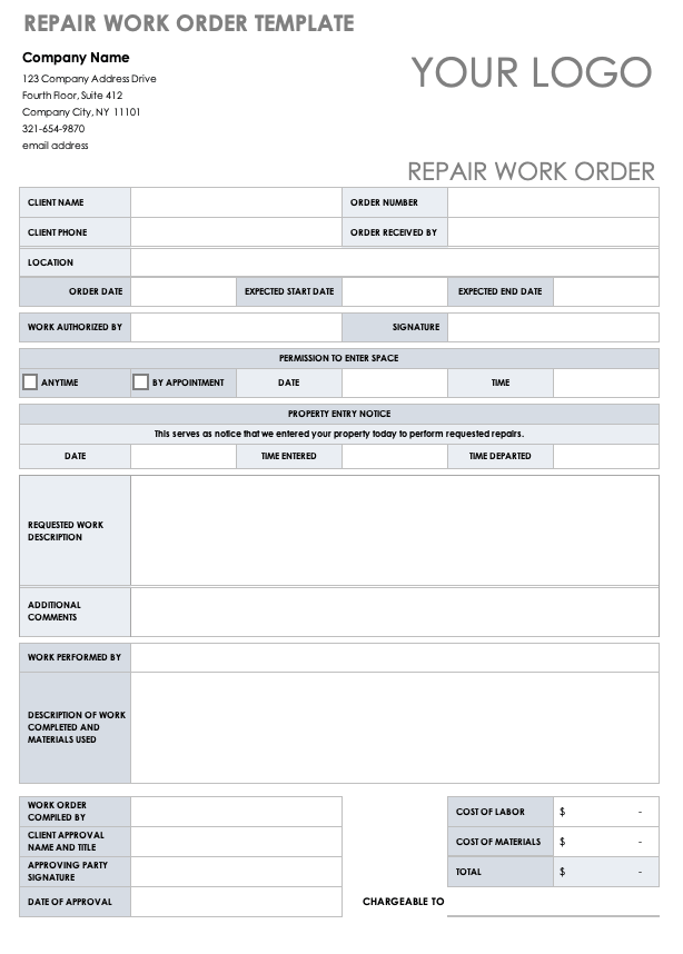 Job Order Templates | 15+ Free Printable Word, Excel & PDF Formats